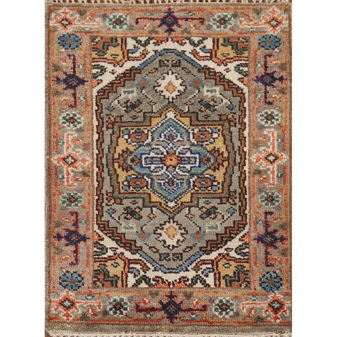 Gray Heriz Serapi Accent Rug Handmade Wool Carpet - 2'0" x 3'0