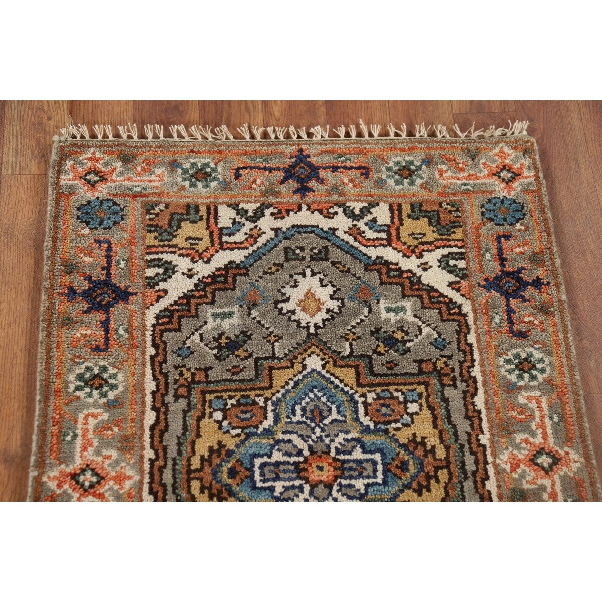 Gray Heriz Serapi Accent Rug Handmade Wool Carpet - 2'0" x 3'0"