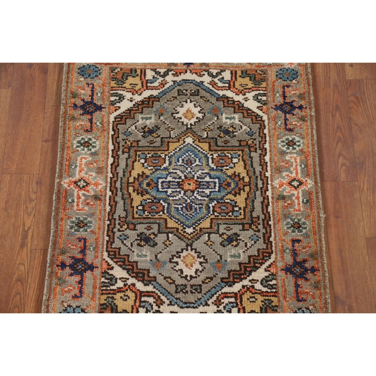 Gray Heriz Serapi Accent Rug Handmade Wool Carpet - 2'0" x 3'0"