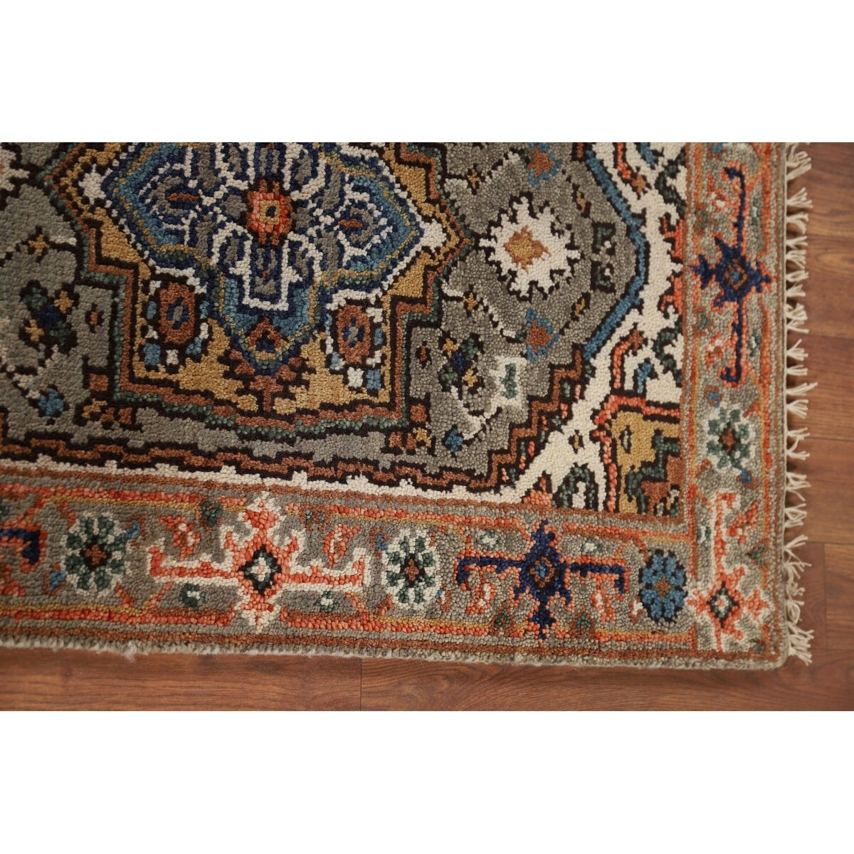 Gray Heriz Serapi Accent Rug Handmade Wool Carpet - 2'0" x 3'0"
