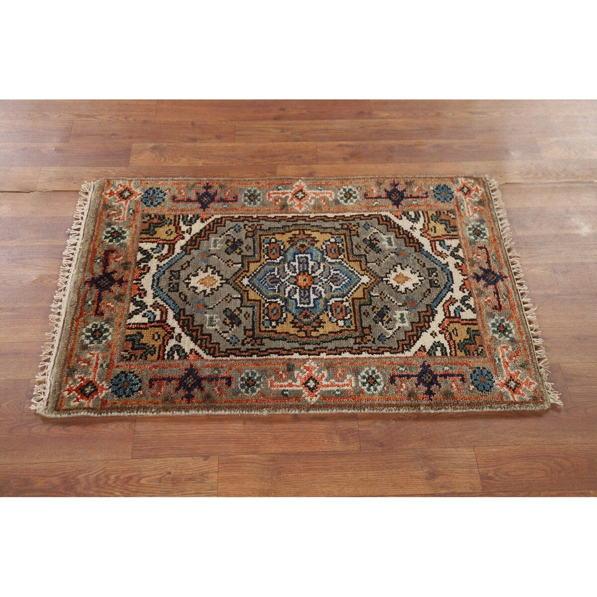 Gray Heriz Serapi Accent Rug Handmade Wool Carpet - 2'0" x 3'0"