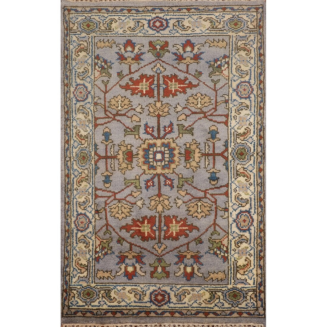 Gray Heriz Serapi Indian Foyer Rug Handmade Wool Carpet - 2'11"x 4'11