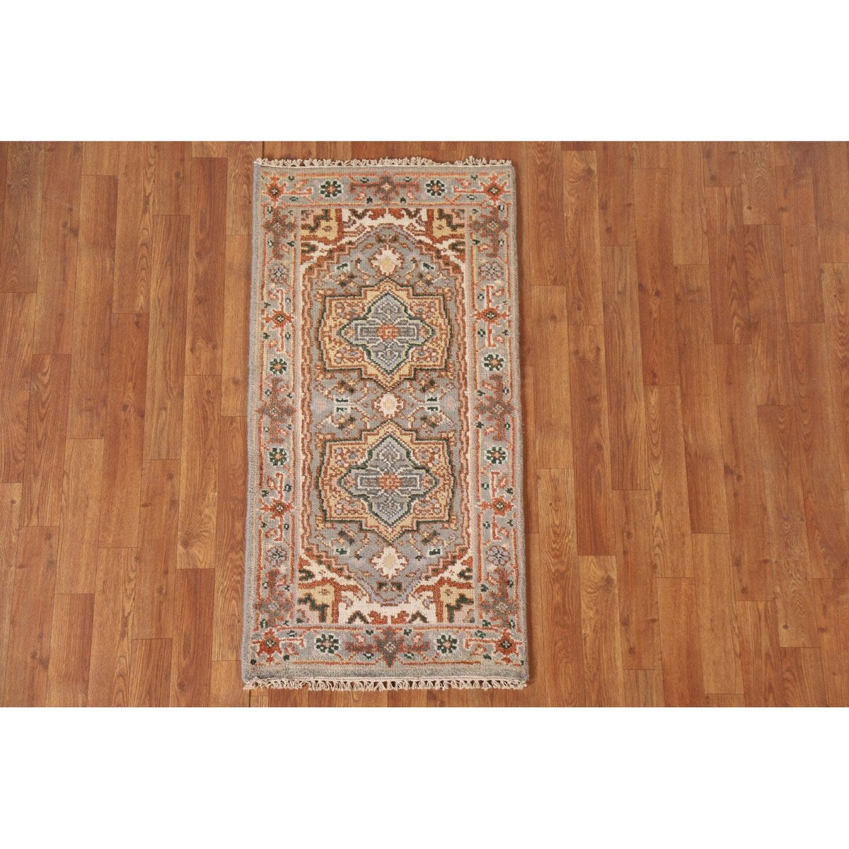 Gray Heriz Serapi Oriental Rug Hand-knotted Wool Carpet - 4'0"x 2'0"