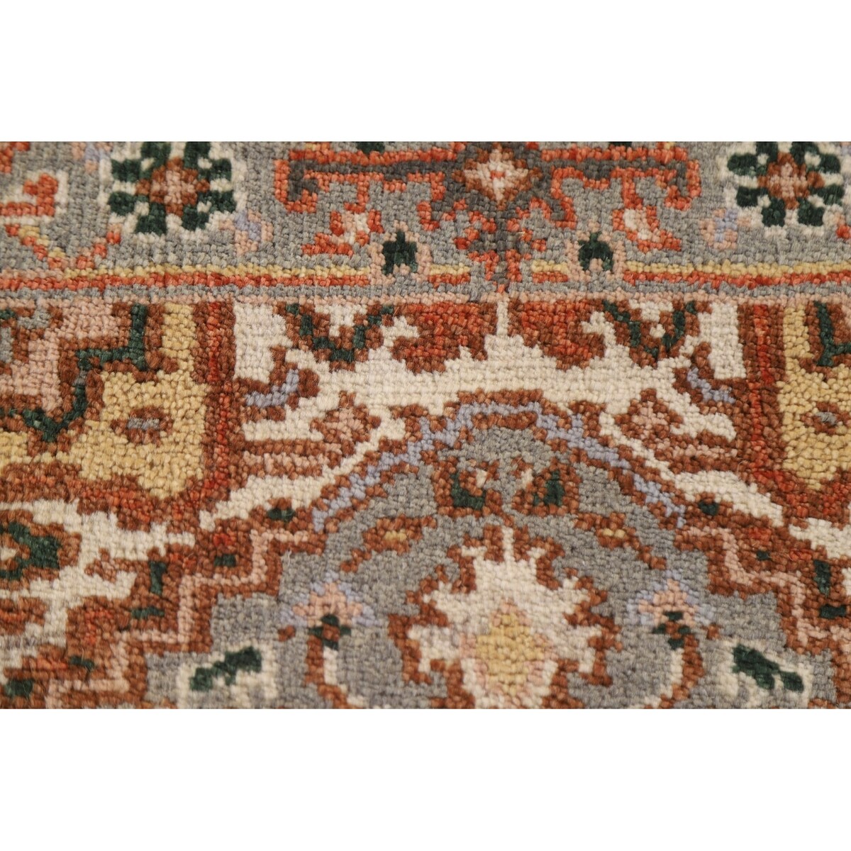 Gray Heriz Serapi Oriental Rug Hand-knotted Wool Carpet - 4'0"x 2'0"