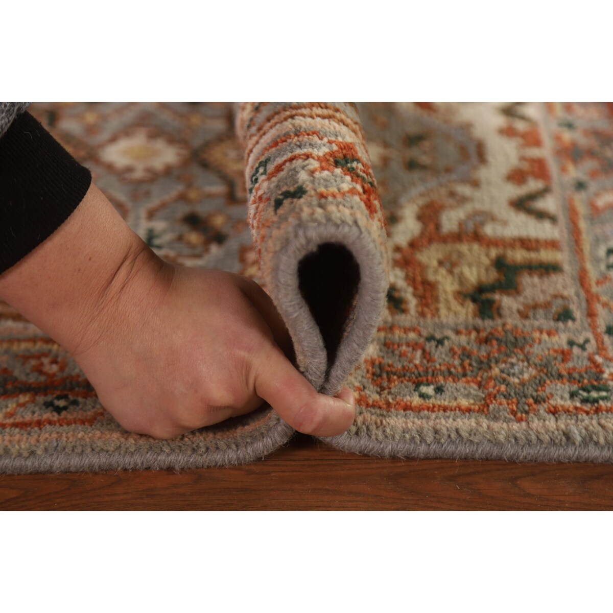 Gray Heriz Serapi Oriental Rug Hand-knotted Wool Carpet - 4'0"x 2'0"
