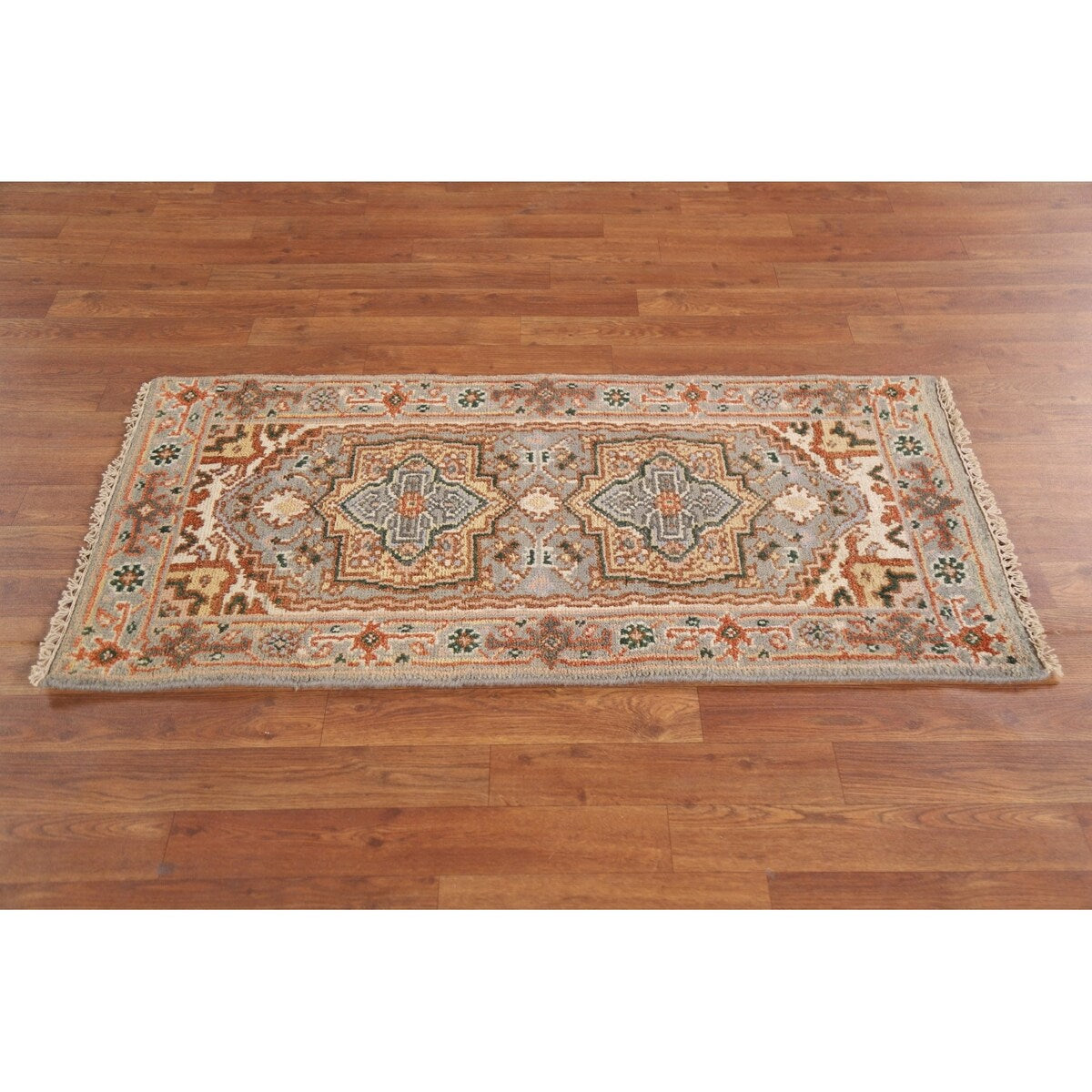 Gray Heriz Serapi Oriental Rug Hand-knotted Wool Carpet - 4'0"x 2'0"