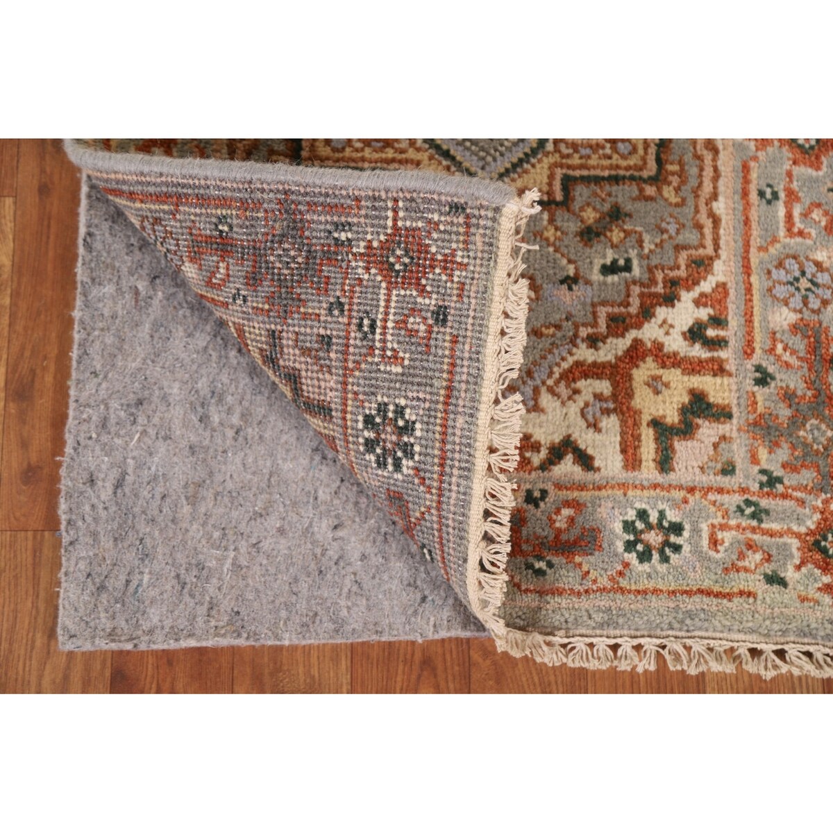 Gray Heriz Serapi Oriental Rug Hand-knotted Wool Carpet - 4'0"x 2'0"