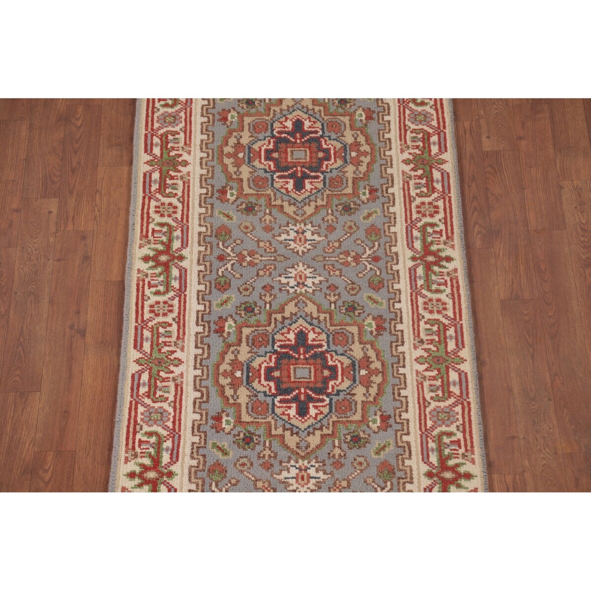 Gray Heriz Serapi Oriental Runner Rug Handmade Wool Carpet - 2'6"x 10'0"