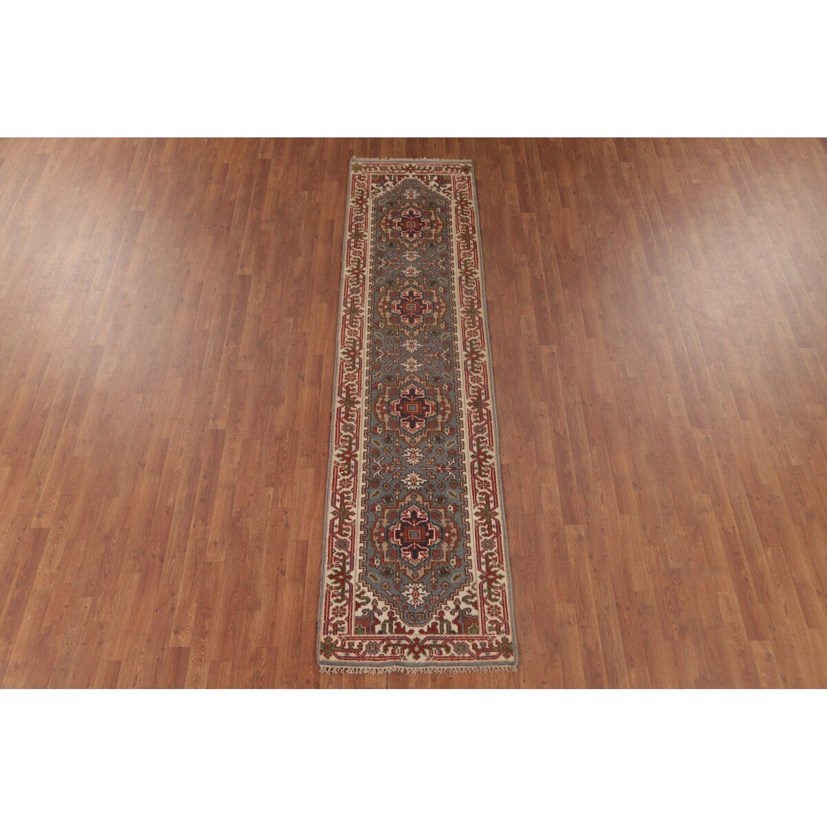 Gray Heriz Serapi Oriental Runner Rug Handmade Wool Carpet - 2'6"x 10'0"