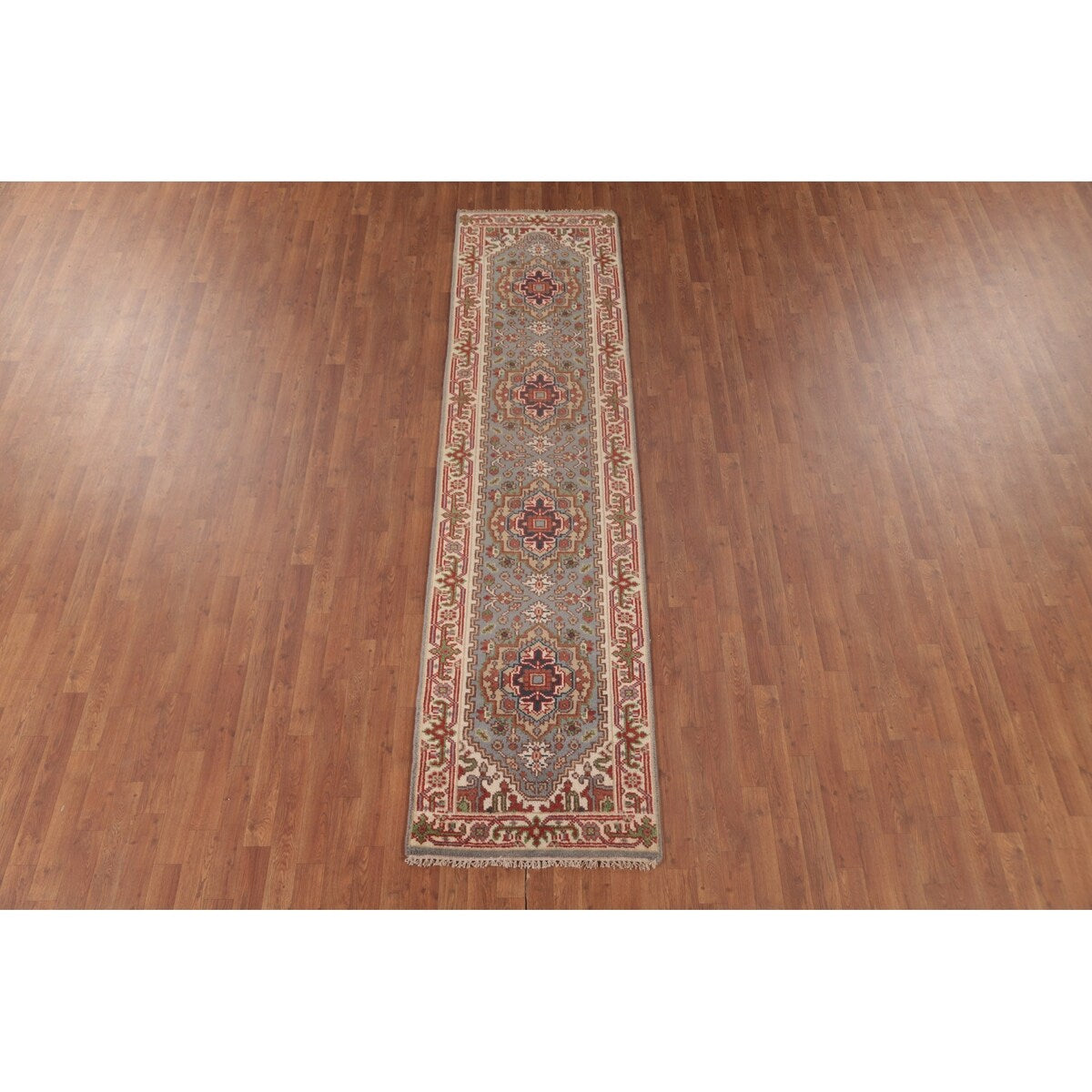 Gray Heriz Serapi Oriental Runner Rug Handmade Wool Carpet - 2'6"x 10'0"