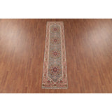 Gray Heriz Serapi Oriental Runner Rug Handmade Wool Carpet - 2'6"x 10'0"