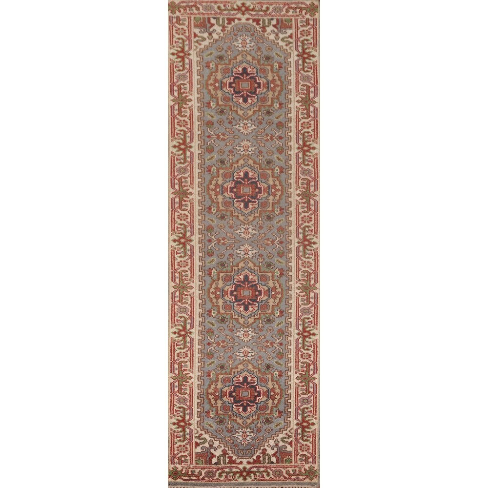 Gray Heriz Serapi Oriental Runner Rug Handmade Wool Carpet - 2'6"x 10'0"