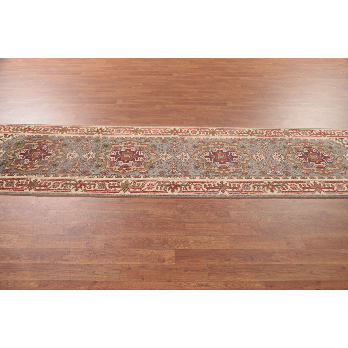 Gray Heriz Serapi Oriental Runner Rug Handmade Wool Carpet - 2'6"x 10'0"