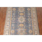 Gray Kazak Living Room Area Rug Hand-Knotted Traditional Wool Carpet - 6'7" x 9'9"
