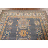 Gray Kazak Living Room Area Rug Hand-Knotted Traditional Wool Carpet - 6'7" x 9'9"