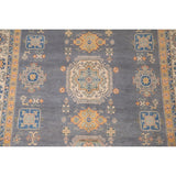 Gray Kazak Living Room Area Rug Hand-Knotted Traditional Wool Carpet - 6'7" x 9'9"