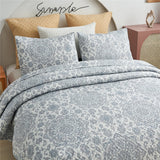 Gray Lightweight Bedspread Coverlet Set with Shams Bedding Set for All Season