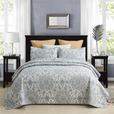 Gray Lightweight Bedspread Coverlet Set with Shams Bedding Set for All Season