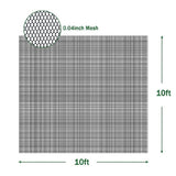 Gray Mosquito Net DIY Fabric Insect Pest Barrier Netting Curtains - 10ftx10ft