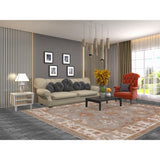 Gray Oushak Indian Area Rug Handmade Geometric Wool Carpet - 8'4"x 9'10"