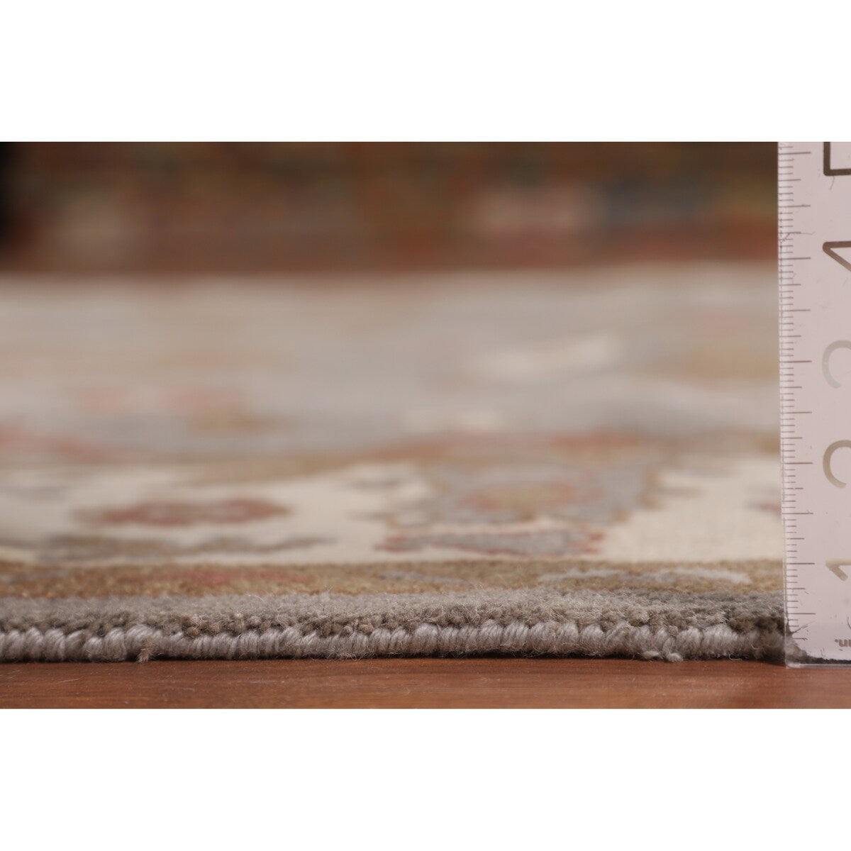Gray Oushak Indian Area Rug Handmade Geometric Wool Carpet - 8'4"x 9'10"