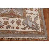 Gray Oushak Indian Area Rug Handmade Geometric Wool Carpet - 8'4"x 9'10"