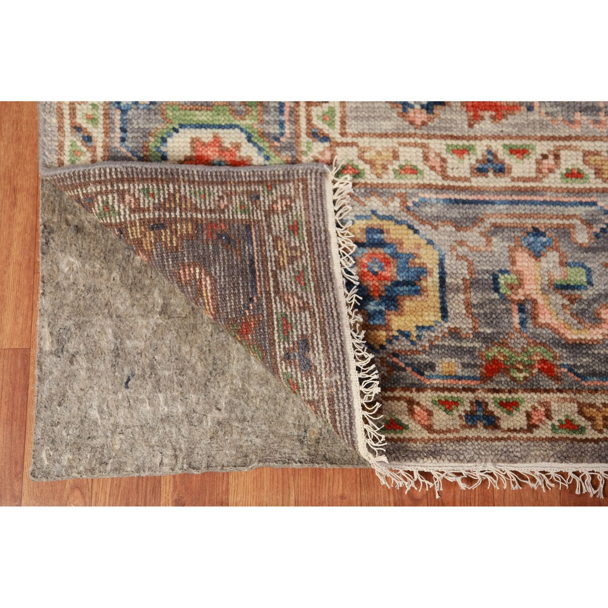 Gray Oushak Oriental Area Rug Hand-Knotted Wool Carpet - 8'0" x 10'2"
