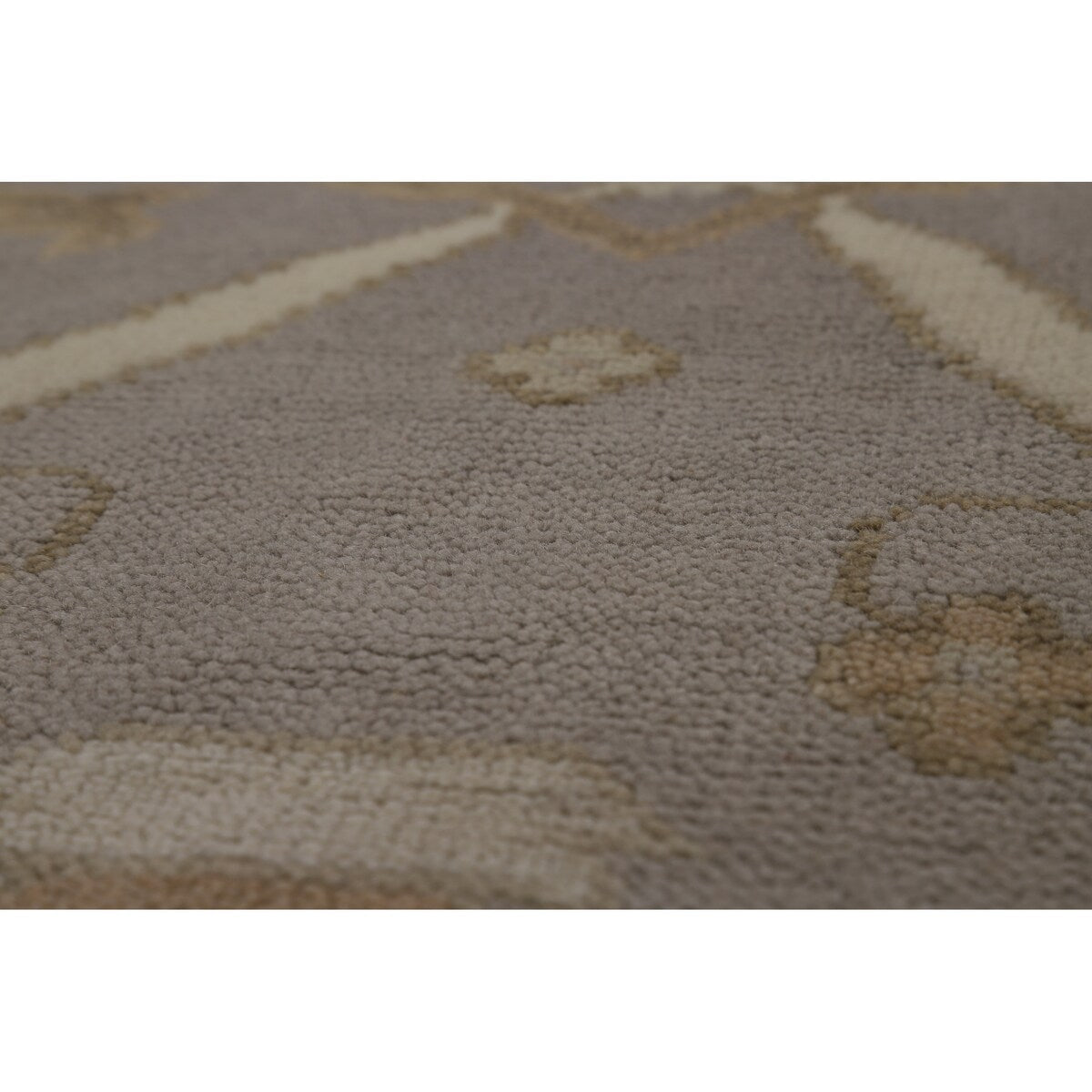Gray Oushak Style Area Rug Hand-Knotted Wool Carpet - 8'1" x 10'0"
