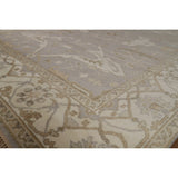 Gray Oushak Style Area Rug Hand-Knotted Wool Carpet - 8'1" x 10'0"