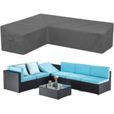 Gray Outdoor Sectional Sofa Cover Tailor for V/L Shaped Patio Furniture