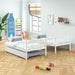 Gray Simple Separable Twin over Twin Wood Bunk Bed with Trundle, Total 3 Twin Beds