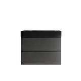 Gray Storage Wall Mounted Floating Bathroom Vanity with Sink