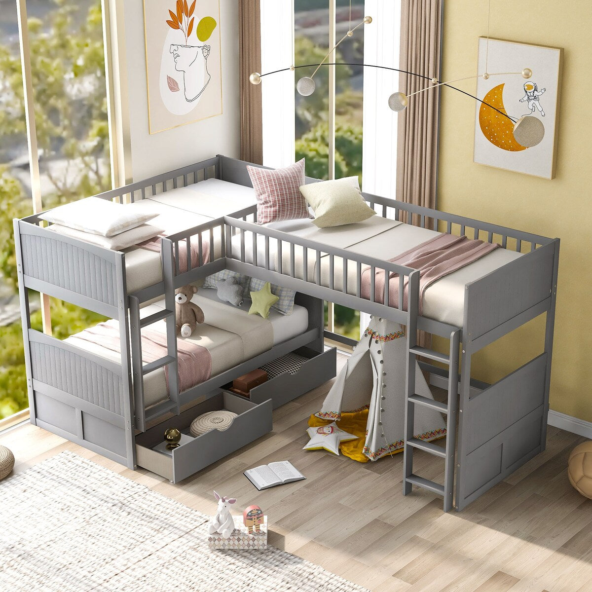 3 floor bunk bed top