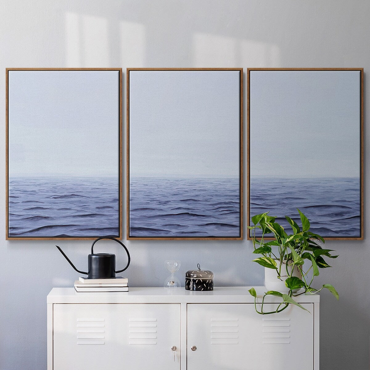 Grayscale Seascape I - Multi Piece Framed Canvas