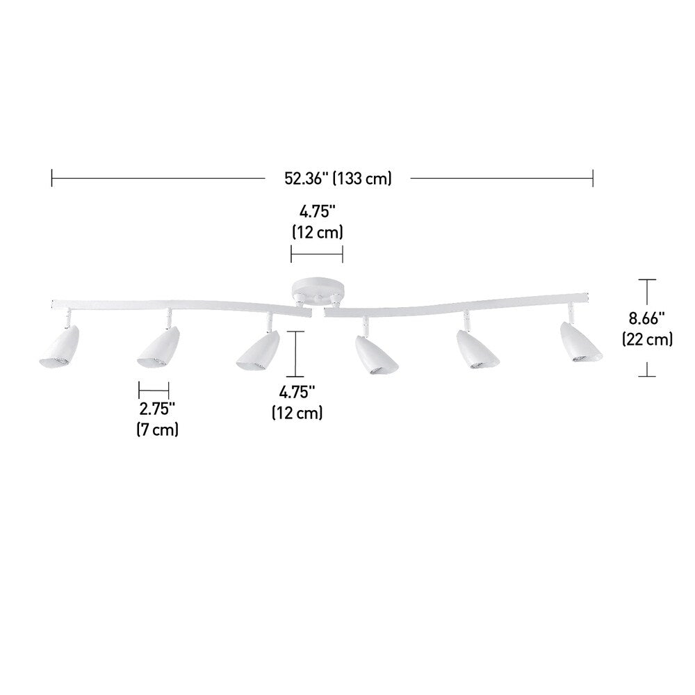 Grayson 6-Light Matte White Track Lighting, Bulbs included