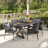 Grayson PE Wicker/ Aluminum/ Iron Outdoor 7-piece Dining Set by Christopher Knight Home