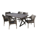 Grayson PE Wicker/ Aluminum/ Iron Outdoor 7-piece Dining Set by Christopher Knight Home