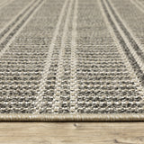 Style Haven Grayton Geometric Lines Beige/ Black Indoor-Outdoor Fringe Edge Rug