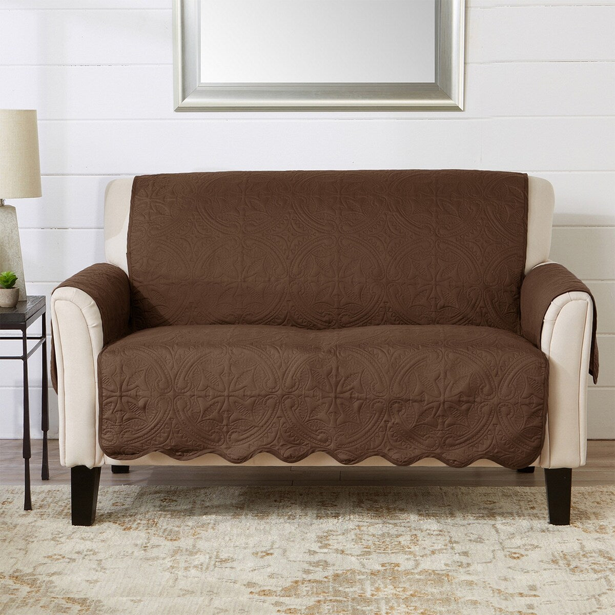 Reversible Love Seat Cover Quilted Pet Furniture Protector Slipcover