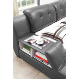 Greatime Modern Faux Leather Upholstered Storage Platform Bed