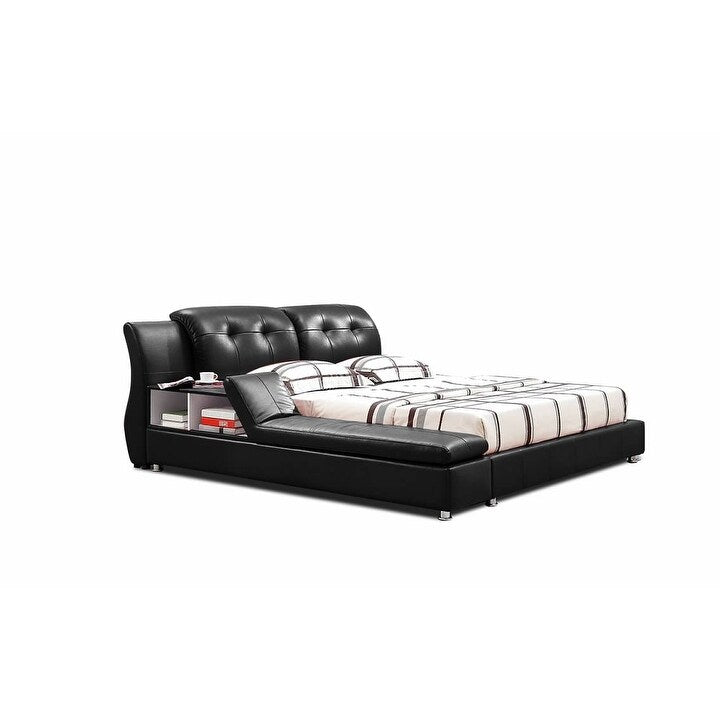 Greatime Modern Faux Leather Upholstered Storage Platform Bed