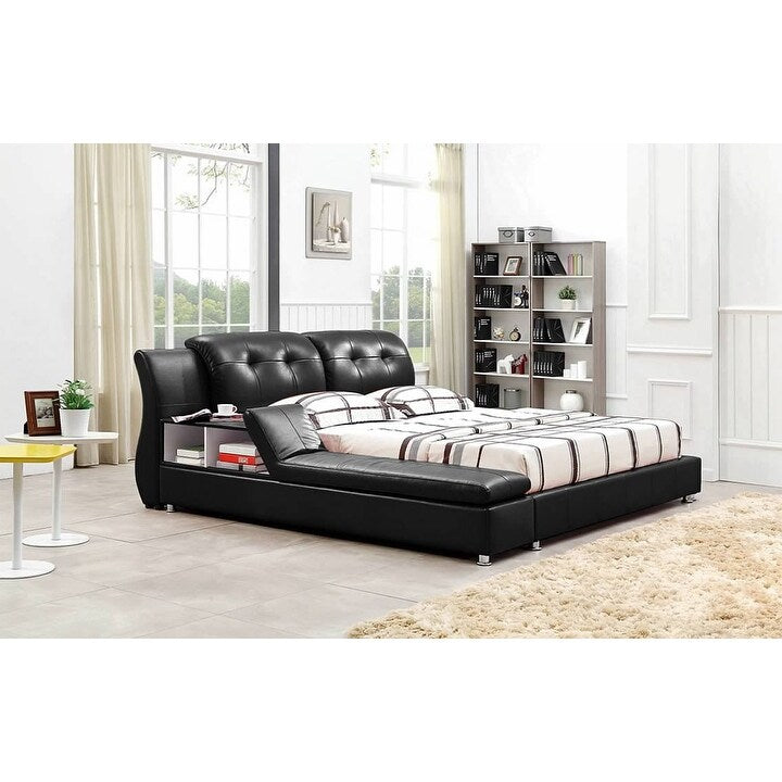 Greatime Modern Faux Leather Upholstered Storage Platform Bed