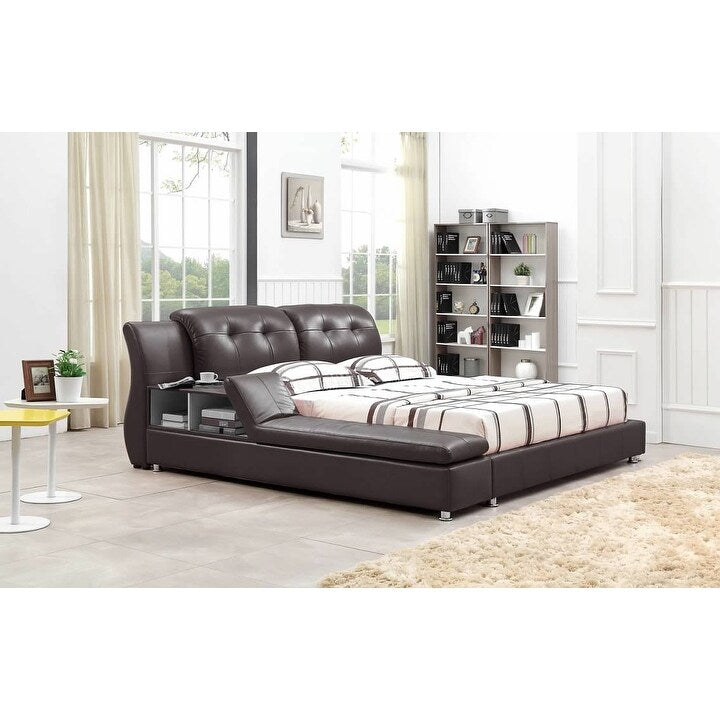 Greatime Modern Faux Leather Upholstered Storage Platform Bed