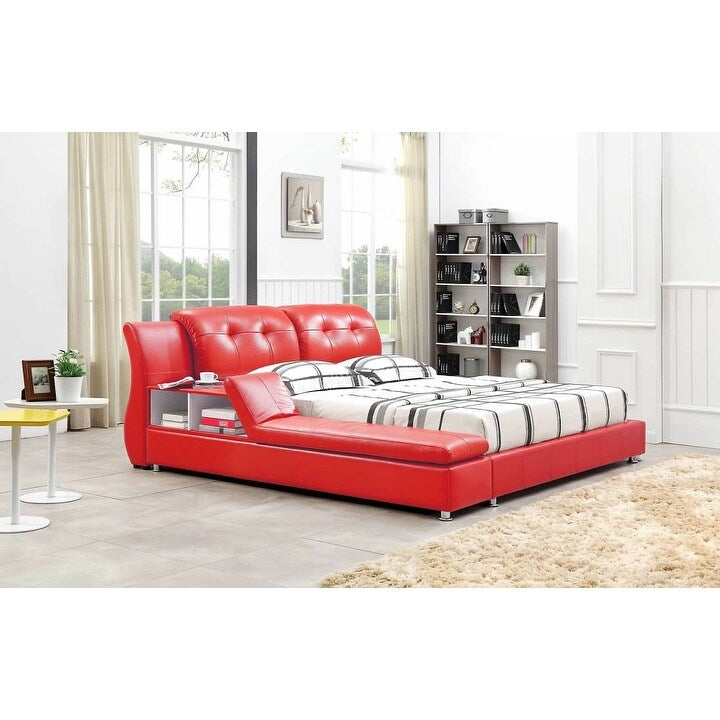 Greatime Modern Faux Leather Upholstered Storage Platform Bed