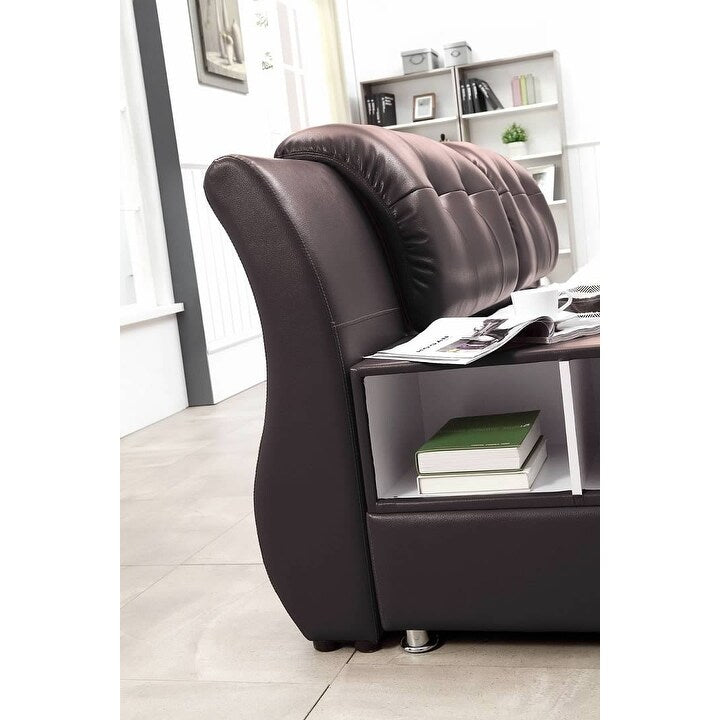 Greatime Modern Faux Leather Upholstered Storage Platform Bed