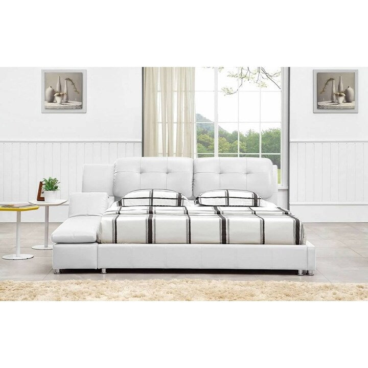 Greatime Modern Faux Leather Upholstered Storage Platform Bed