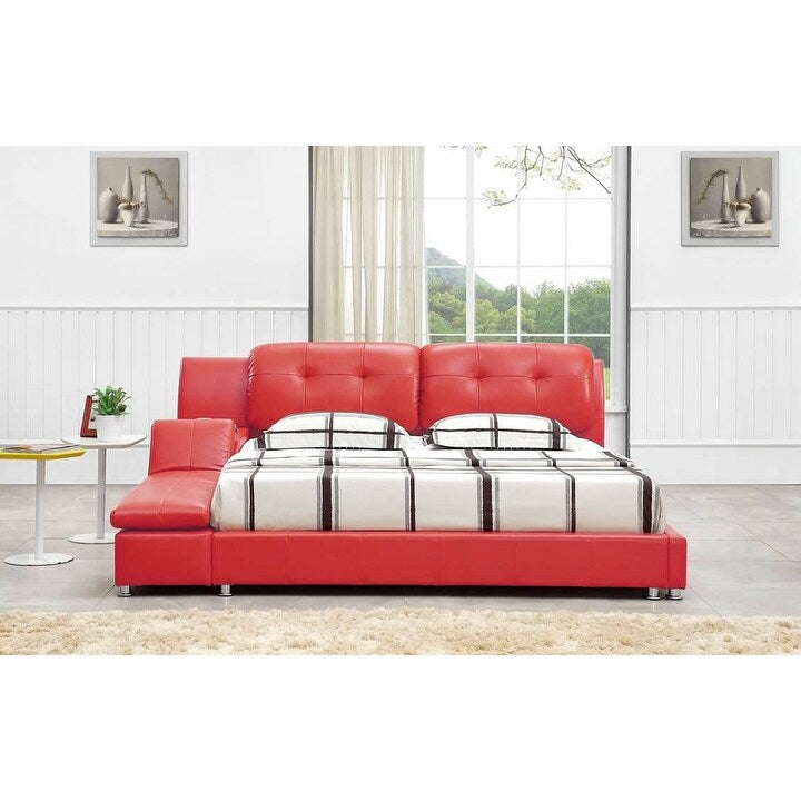 Greatime Modern Faux Leather Upholstered Storage Platform Bed