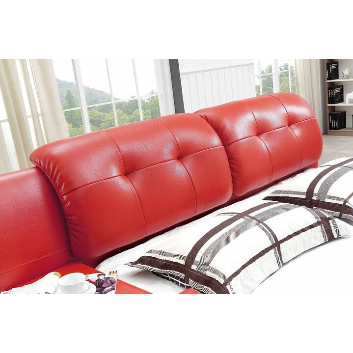 Greatime Modern Faux Leather Upholstered Storage Platform Bed