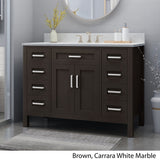 Greeley Contemporary 48" Wood Single Sink Bathroom Vanity with Carrera Marble Top by Christopher Knight Home