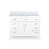 Greeley Contemporary 48" Wood Single Sink Bathroom Vanity with Carrera Marble Top by Christopher Knight Home